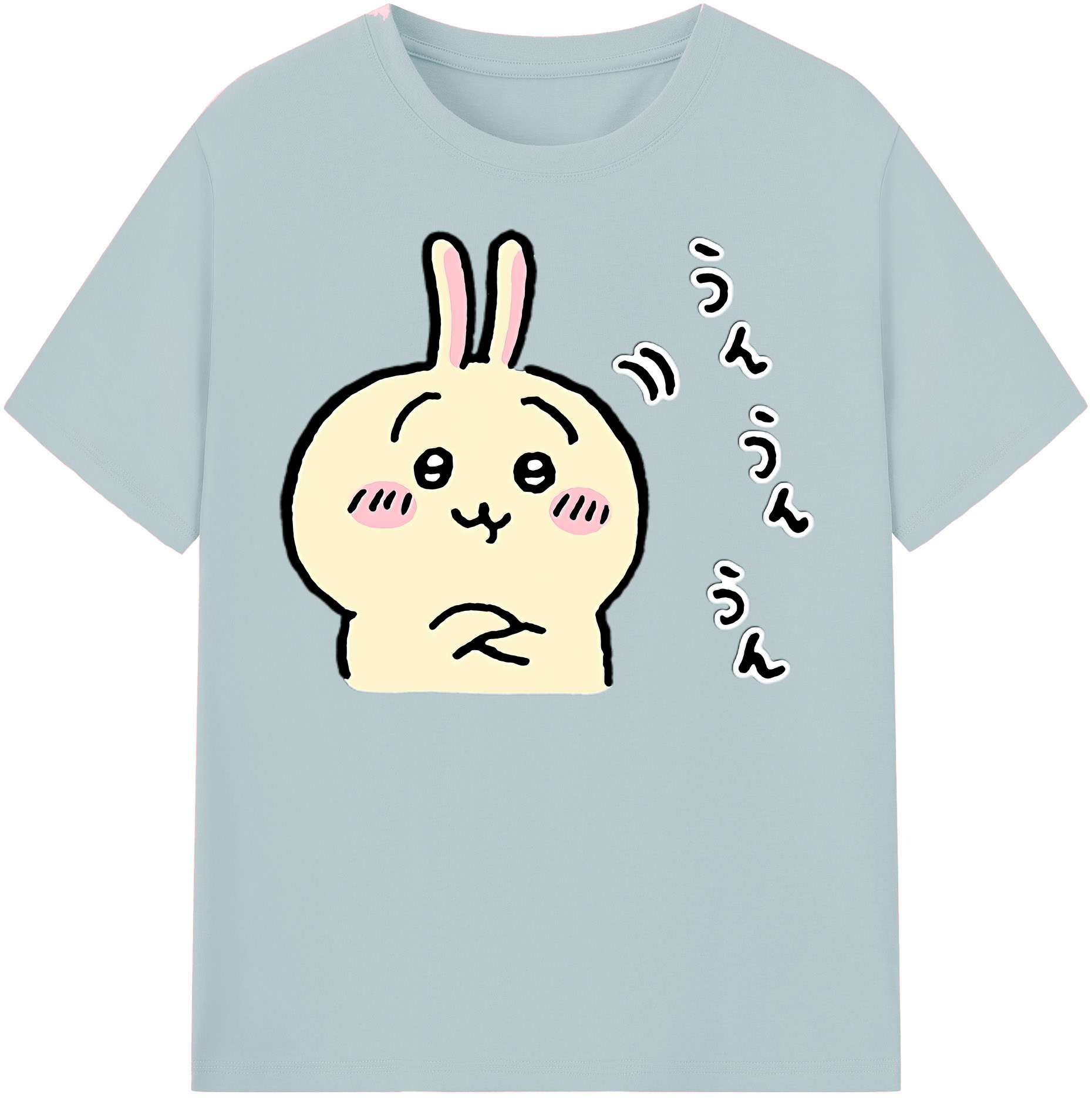 （画像用） ちいかわ うさぎ Chii-kawa usagi 綿100％半袖Tシャツ（フロントプリント）